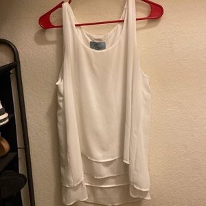 White,  riffled at the bottom blouse